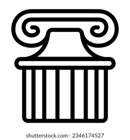 Ancient greek column line icon, theater concept, part of antique greek pillar vector sign on white background, outline style icon mobile concept web design. Vector graphics.