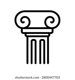 Ancient greek column pillar, vector icon