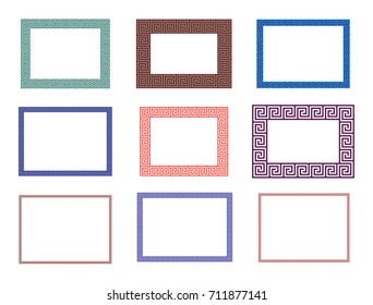 Ancient Greek Decorative Border Frame  Meander Pattern - Abstract Vector  Repeated Motif 