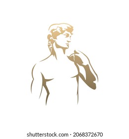 Ancient Greek Figure Statue Sculpture Logo Design Vector