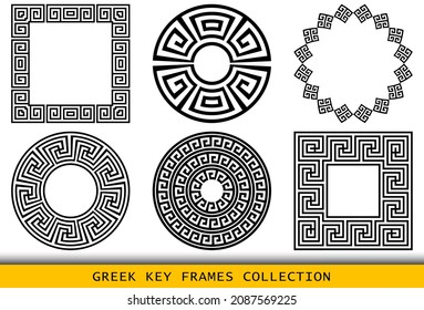 Ancient Greek frames patterns, set of antique borders from Greece.