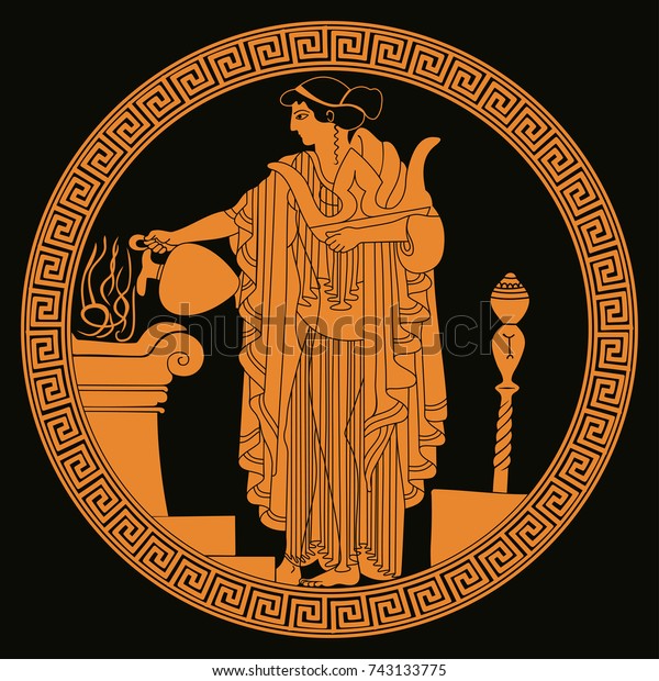 Ancient Greek Goddess Aphrodite Pitcher Her Stock Vector Royalty