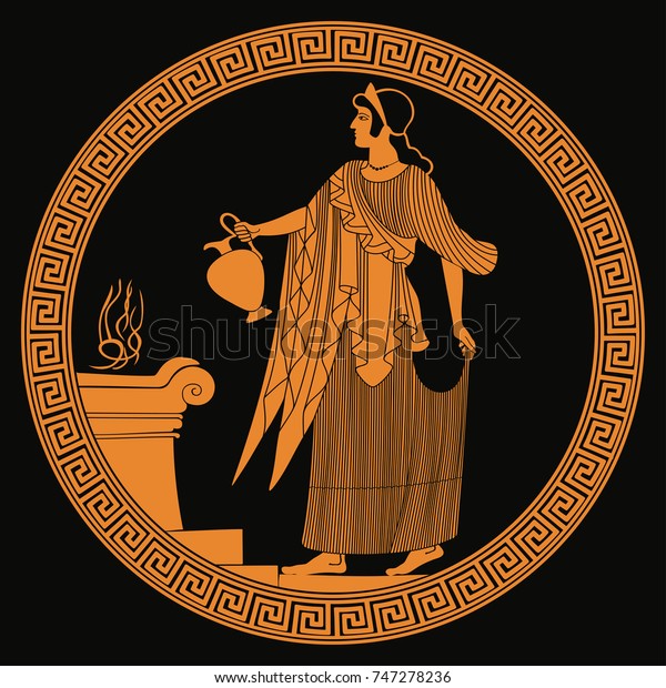 Ancient Greek Goddess Aphrodite Pitcher Her Stock Vector Royalty