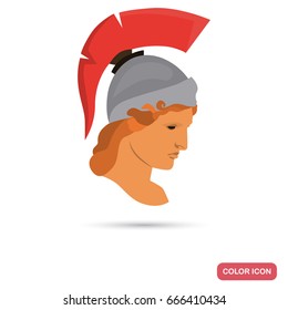 Ancient Greek goddess Athena color flat icon for web and mobile design