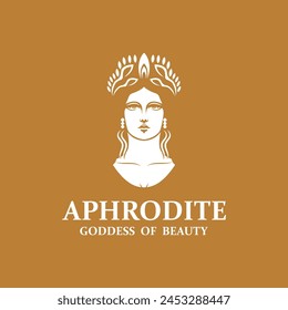 Antike griechische Göttin der Liebe und Schönheit Aphrodite Logo-Ikone Vektorillustration Design