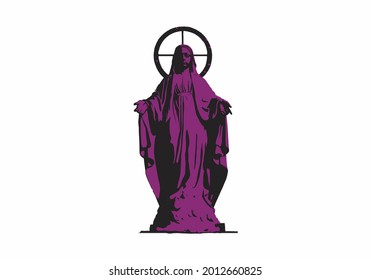 antike griechische Göttin-Statue, Vektorgrafik