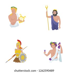 Ancient Greek Gods vector icons