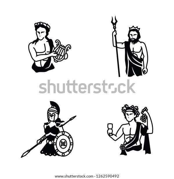 Ancient Greek Gods Vector Icons Stock Vector (Royalty Free) 1262590492 ...