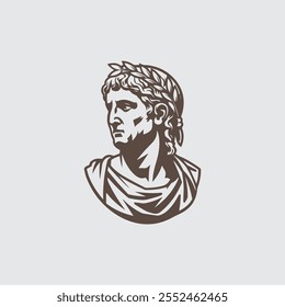 Ancient Greek head vector silhouette vector illustration design
