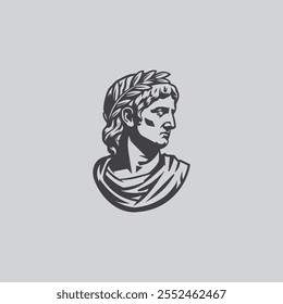 Ancient Greek head vector silhouette vector illustration design
