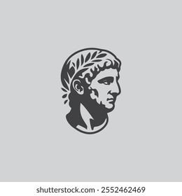 Ancient Greek head vector silhouette vector illustration design
