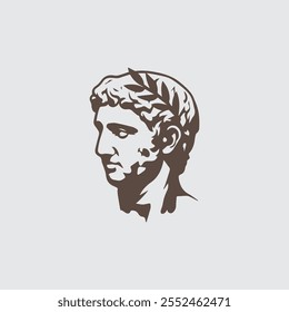 Ancient Greek head vector silhouette vector illustration design
