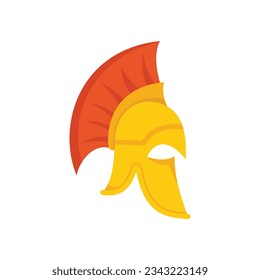 Ancient greek helmet icon flat vector. Spartan warrior. Legend mythology isolated