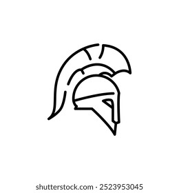 Ícone do capacete grego antigo. Ícone de capacete Spartan simples para mídias sociais, aplicativo e web design. Ilustração vetorial