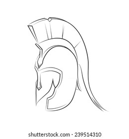 Ancient Greek Helmet Spartan Style Isolated on White