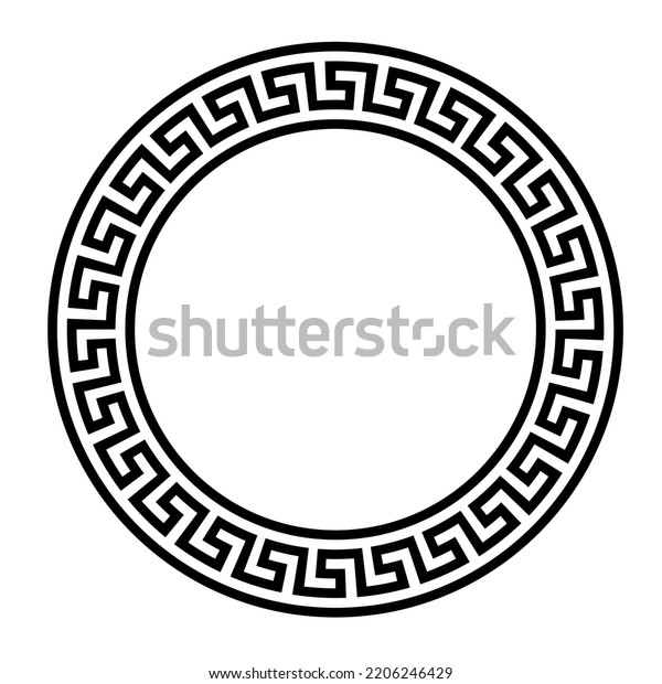 Ancient Greek Key Black Frame Pattern Stock Vector (Royalty Free ...