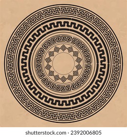 Antiguo Patrón Griego Clave Para Antecedentes En Medios Sociales Y Arte De Mandala Geométrica.