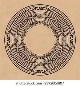 Ancient Greek Key Pattern For Social Media Background and Geometric Mandala Art.