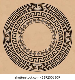 Ancient Greek Key Pattern For Social Media Background and Geometric Mandala Art.