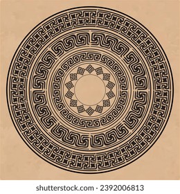 Ancient Greek Key Pattern For Social Media Background and Geometric Mandala Art.