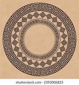 Ancient Greek Key Pattern For Social Media Background and Geometric Mandala Art.