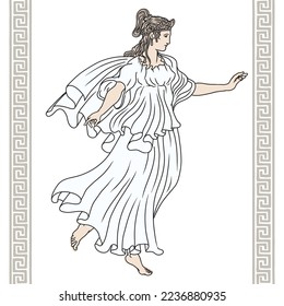 Patrón clave griego antiguo con arte de boceto vintage  