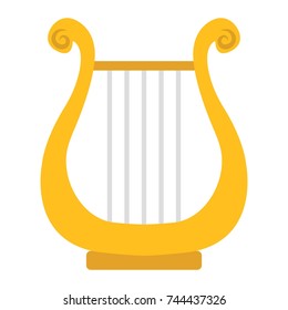 Ancient Greek Lyre flat icon, music and instrument, harp sign vector graphics, a colorful solid pattern on a white background, eps 10.