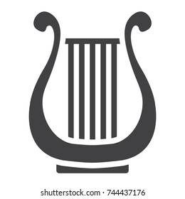 Ancient Greek Lyre glyph icon, music and instrument, harp sign vector graphics, a solid pattern on a white background, eps 10.