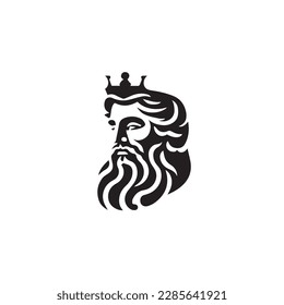 Ancient Greek man head logo. Vector illustration of male face. Silhouette svg, only black and white. svg