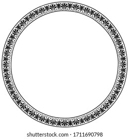 Ancient Greek national ornament in the form of a circle isolated on a white background.