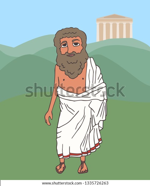 Ancient Greek Old Man On Greece Stock Vector (Royalty Free) 1335726263