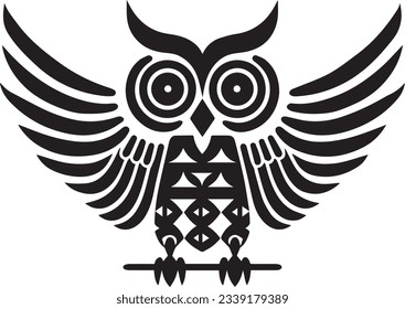 Ancient Greek Owl vector illustration