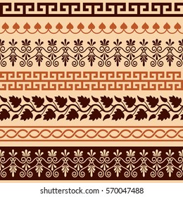 Ancient Greek Pattern - Seamless Set Of Antique Borders From Greece 