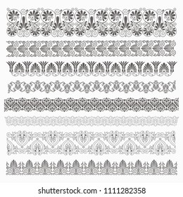 Ancient Greek pattern. Set of antique borders from Greece