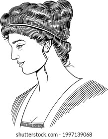 Ancient Greek Philosopher Hypatia, Vector