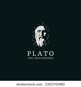 Alte griechische Platte der Philosoph Kopf Logo Symbol Design Vorlage flach Vektorgrafik