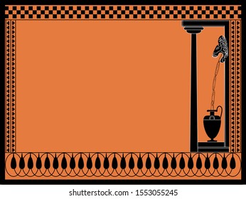 ancient greek post card vector frame 