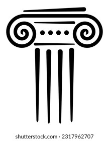 Ancient Greek and Roman architecture column vector logo design 