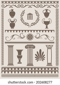 Ancient greek and roman design elements
