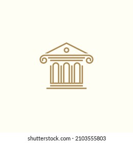 Ancient Greek or Romans architecture pillar or temple logo design vector