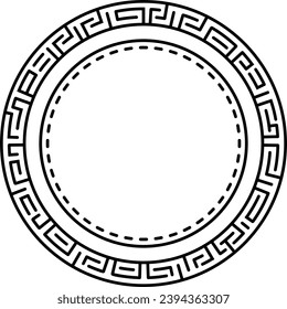 Ancient Greek Round Pattern. Vector illustration.