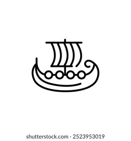 Ancient Greek ship icon. Simple Greek ship icon for social media, app, and web design. Vector illustration