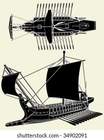 The Ancient Greek Ship Vector 01