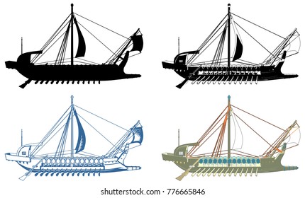 The Ancient Greek Ship Vector 04