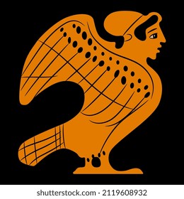 Ancient Greek Siren Harpy Fantastic Mythological Stock Vector (Royalty ...