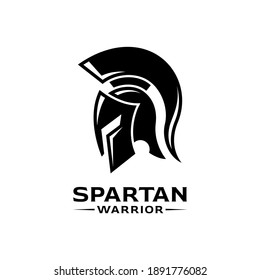 Ancient Greek Spartan Warrior Helmet Armor Logo Design Vector