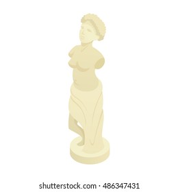 Ancient Greek statue icon in cartoon style isolated on white background vector illustration