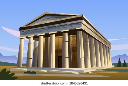ancient greek temple. architectural monument