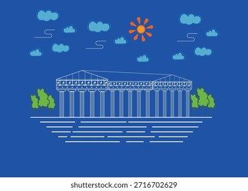Antiguo templo griego con columnas – Ilustración vectorial de Arquitectura Clásica