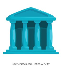 Ancient greek temple with columns supporting a triangular roof, representing history and culture